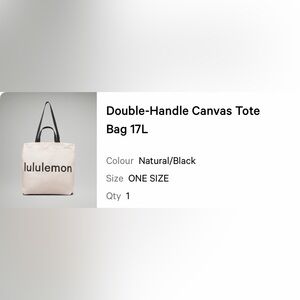 Lululemon Stylish Double-Handle Women's Canvas Tote Bag